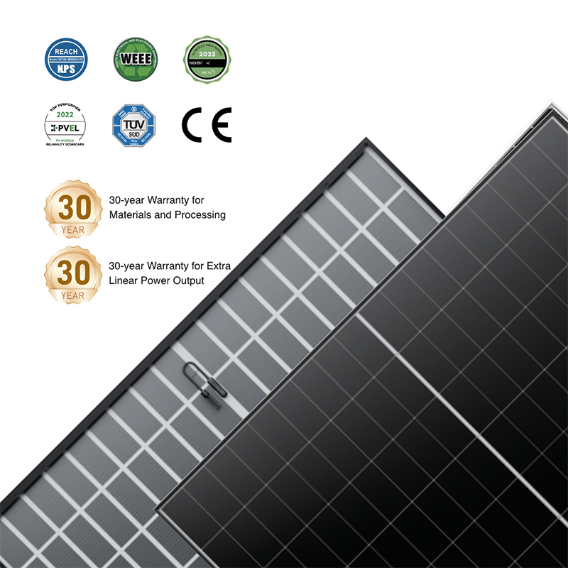 WERAN EcoLife 480-490W Dual Gloine BC Painéal Gréine LR7-54HJD Modúl PV Cónaithe Ard-Deireadh