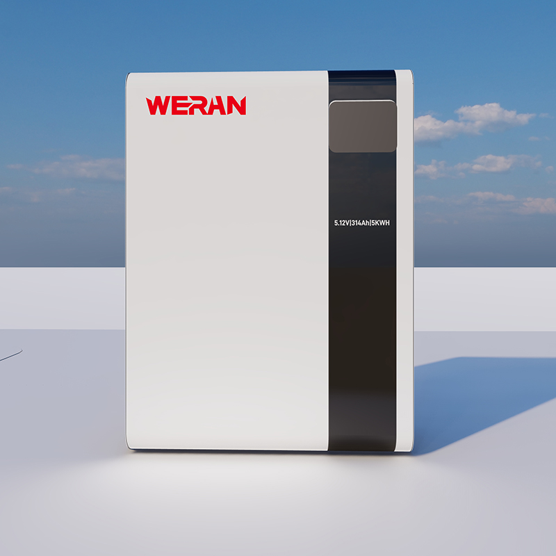WERAN 51.2V 100Ah 5.12kWh Ceallraí LiFePO4 Feistithe le Balla le haghaidh Stóráil Fuinnimh Gréine Cónaithe